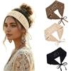 Detesaya Fascia per Capelli Donna, Bandana Boho All'uncinetto, Foulard per Capelli & Sciarpa per Capelli per Donne Acconciature Estive Accessori per Capelli 3 Pezzi