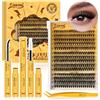 QUEWEL Kit Extension Ciglia, 280 Pezzi 30+40+50D Ciglia Finte Miste Naturali 12-18mm Estensione Ciglia Morbide con Colla e Sigillo per Ciglia Finte e Pinzette Facile Estensione Ciglia (3d 30+40+50)