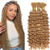 Hxxcoup Deep Wave Braiding Human Hair Extension #27 Honey Blonde prolungamento capelli Unprocessed Human Hair Extensions For Boho Braids No Weft 50g/bundle Total 150g 12 12 12 Inch