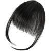 XHCTNB Frangia Nera con Basette, Morbida Lucida, Accessorio Capelli Finti con Clip per Feste, Cosplay, Uso Quotidiano, Versatile