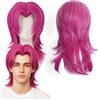 CIYIN Parrucca Cosplay Anime, Parrucca Kpop per Halloween, in Fibra Sintetica Regolabile e Resistente al Calore (hot pink Medium-long)
