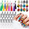 Kalolary Set di 12 penne colorate 3D per nail art, penne per smalto per unghie, punta fine da 0,7 mm, pennarelli acrilici per nail art, ad asciugatura rapida, strumenti per punteggiare, disegnare