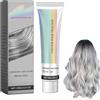 Rakiuty Crema Colorante Unisex,Crema Colorante per Capelli Grigi,Tinta Semipermanente Grigia Argento,Silver Grey Permanent Hair Color Cream,Cremas Colorante Per Capelli Naturale Grigio Argento,100G