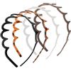 WY LIGHTING LEVEL Confezione da 4 cerchietti per capelli a zig zag, in plastica, per trucco | Cerchietto per capelli ondulato con denti antiscivolo, accessorio per capelli per donne e ragazze, sport, fitness