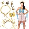 Henjunu Set Accessori per Costumi Medusa,Cerchietto Serpente,Braccialetti,Anello | Accessori a Serpente,per Donna Ragazza Carnevale Halloween Cosplay