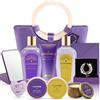 Spa Luxetique Set Regalo Donna -11 Pezzi Profumo di Lavanda, Regalo Festa della Mamma, Set Regalo Donna Beauty da Lozione Corpo, Bagnoschiuma, Borsa Spaziosa, Regali di Compleanno per la Mamma