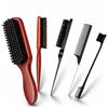 Maehihw 5 Pezzi Spazzole di cinghiale, Spazzola con Setole di Cinghiale Naturale | Spazzola Per Barba, Spazzola per Capelli per Styling, Riga, Coda, Barba e Sopracciglia, per Donna e Uomo