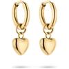 Tamaris Orecchini a cerchio da donna in acciaio inox con piccolo cuore | Impermeabile, delicato sulla pelle, 1,9 cm, ciondolo rimovibile