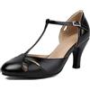elerhythm Mary Jane Vintage Cinturino alla caviglia chiuso Punta rotonda Tacchi Gatsby Retro 1950 décolleté anni '20 scarpe vittoriane