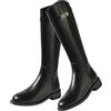 LNNLOO Stivali Da Equitazione Primaverili (35-40), Scarpe Equitazione, Antiscivolo + Resistenti All'acqua, Testa Rotonda + Tacco Medio (3-5 Cm), Resistenti All'usura + Cerniera Posteriore,39,Black