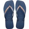 Havaianas Rosa Gold Donna Pop Up Metallic Logo Slim Square Slipper - 40