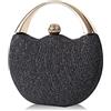 CORIOS Borsetta da Sera Donna Bling Clutch Bag Pochette Piccolo con Catena Borsa Sposa Borse Messenger Elegante Borsa a Tracolla Borse a Mano per Cocktail Festa Cerimonia Ballo Nero