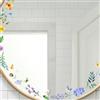 PLIGREAT 4 fogli adesivi a specchio colorati con fiori e foglie, adesivi per specchio da donna, camera da letto, bagno, spogliatoio, specchio decorativo, soggiorno, finestra, vetro, parete