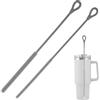 zaknszan 2 Pezzi Spazzola Cannucce Silicone, Impugnatura Antiscivolo Morbida e Pieghevole, Riutilizzabile Lavaggio Cannuccia, 6mm+9mm, Grigio