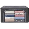 cecaro group Organizer Armadio in Tessuto 40x30x20 cm - Contenitore Salvaspazio per Biancheria e Vestiti con Finestra Trasparente, Apertura Frontale con Cerniera e Manici - Box Porta Abiti Grigio