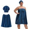 Bwaliffury Telo avvolgente da donna Set, accappatoio da sauna, asciugamano e cuffia asciugacapelli, comodo e regolabile, morbido e assorbente, Adatto per nuoto, spa e viaggi