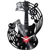 CHGCRAFT Orologio da parete con motivo chitarra elettrica, 40 cm, note e registrazioni, senza ticchettio, forma irregolare, orologio da appendere alla parete, funzionamento a batteria, per camera da