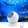 runpeak Proiettore luminoso dinamico rotante a LED, proiettore a onde oceaniche, ricaricabile a 360°, USB, luce notturna per camera da letto e soggiorno, classe energetica D