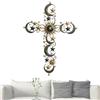 Hedfoss Croce Decorativa da Parete Ornamento Metallico Lunare Appendibile Religioso | Decorazione Croce Arte Murale Religiosa