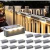 Solpex Lampade solari per esterni, 16 pezzi, luce bianca calda, luci solari impermeabili, illuminazione a LED per scale esterne, gradini, recinzioni, giardino, cortile, terrazza, grondaia, decorazione