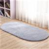Treer Tappeto Ovale Salotto Moderno Pelo Corto Vello Berbero Lavabile Morbido Tappeti per Interni Morbidi Tappeti, per Soggiorno Divano Camera da Letto Home Decor (80x120cm,Grigio)