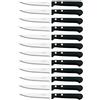 Arcos Coltelleria da Tavola - Scatola 12 Pezzi Coltello Bistecca Coltello Tavola - Lama Acciaio Inossidabile Nitrum 110 mm - Manico Nylon Colore Nero (12 PCS)
