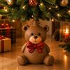 MA MAISON Base Albero di Natale Orsacchiotto e Kit Fissaggio 32.5X37H CM | Base decorativa con orsacchiotto e fiocco 32,5x37 cm, in magnesia con gancio in metallo, per alberi di Natale 150-180 cm