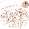 Tunejoy Mollette in Legno 100 Pezzi Mini Cuori Clip di Legno Decorative con 30 Metri Filo Juta Naturale per Foto Biglietti Matrimonio Scrapbooking DIY Bianco