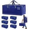 Dokpav Set da 6 Borse da trasloco extra large, Scatole trasloco | con cinghie per zaino, zip e manici resistenti, impermeabili Borsa Portaoggetti Grande in Poliestere per piumoni, vestiti