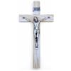 FIDES RELIGIOUS Crocifisso da Parete - Artigianale Made in Italy Cristo e INRI Placcati Argento 999 - Crocifissi da Parete in Legno, Cura e Precisione dei dettagli di Gesù Crocifisso - 25X13 cm