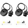 leruiyezs 2pcs Porta Lampada da Soffitto E27 con Cavo Regolabile da 100CM e Anello Filettato in Metallo Nero per Lampada da Soffitto con Attacco a Vite Compatibile con Paralumi per Casa Bar Ristorante