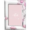 Generico Eventi Cornice Portafoto in Argento con Decorazioni Rosa, Orso e Mongolfiera per Bambini, 9x13 cm