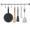 NACAIKJ NACTECH Porta Utensili da Cucina Bagno in Acciaio Inox Barra Porta Mestoli, Padelle, Tazze, Ombrelli, con 7 Gancio Mobili Binario da Parete
