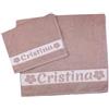 MAGIE DI CASA Asciugamani PERSONALIZZATI CON NOME, Set 2 Pezzi Spugna da Bagno Spugna, Viso + Ospite Cotone 100% Made in Italy (ROSA ANTICO, FIORE)
