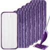 ZHYLUO 6 Pezzi Panno Microfibra Pavimenti Mop per Scopa Swiffer WetJet, Ricarica Lavabile e Riutilizzabile, Adatta per Legno Duro, Laminato e Piastrelle (Viola)