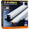 ClarivantiLED 2M×30 Profili LED Cartongesso da 2 Metri in Alluminio per Strisce Profilo per LED copri in Cartongesso Canaline barre alluminio Strisce Profilo Allumini canalina profili incasso porta striscia guide