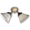 arterameferro Plafoniera a due luci applique in ottone con ceramiche traforate marroni