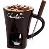 Generico Tazzas per Fonduta al Cioccolato con Forchette, Tazzas per Sciogliere Il Cioccolato, T-azzas da caffè in Ceramica, Set di Candeles da tè E Pentolino per Riunioni di Famiglia