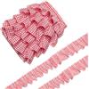 letsinstyle 5 iarda di Pizzo Plissettato con Volant, Nastro A Quadretti Rossi, Tessuto Arricciato, Bordi, Nastri, Pizzi, Applicazioni Ricamate per Abiti, Cuscini, Cappelli, Polsini, Fai da Te.