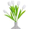 SHIHERESH 3D Ceramic Flowers Set, 5-Stem Set of Handcrafted Decorative Tulips | Fade-Resistant Preserved Flowers No Pollen Problems Home Decor Gift for Living Room, Bedroom, Office Decor，Home Decor