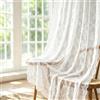 Cryptisg Vintage Tenda Pizzo Trasparente, 200X75cm Tendine per Finestre | Bianca Tende per Interni a Vetro Finestra con Motivo Floreale Ricamato, Semitrasparenti Tende di Pizzo, per Camera, Soggiorno