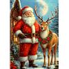 AIRDEA Babbo Natale Diamond Painting, Cervo Diamond Painting Kit Completo, Diamantini Crystal Art Hobby Creativi Adulti Decorazione per Casa 30x40 cm
