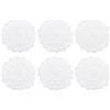 QUARKZMAN Tessuto Sottobicchieri 4 Cotone Tessuto Uncinetto Centrini 6Pz | Pizzo Ricamo Coppa Tappetino, con Motivo Floreale, per Matrimonio Festa Decorazione, Bianco