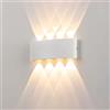 Voltix Applique da Parete LED per Interni ed Esterni, 8W Luce Naturale, Lampada da Muro Impermeabile, Design Moderno in Alluminio, Ideale per Casa, Balcone e Giardino (Luce Naturale 4000K, Bianco)