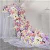 Lucky flower 1m / 3ft Colori Multipli Rosa Ortensia Piante Verdi Fiore Fila Runner Artificiale grande Fiore Palla Matrimonio Sfondo Decor Floreale Parete Partito Oggetti di Scena (10,100 * 40CM)