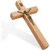 DICOSMETIC Piccola Croce da Parete in Legno 15,1x8x2,2cm San Benedetto Croce Con Lega di Gesù Crocifisso Cattolico Per Parete Regalo Religioso Per Natale e Pasqua Per Casa e Ufficio