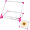 FINGERINSPIRE Telaio a Rullo per Ricamo in Plastica 25x35x30cm Telaio Regolabile per Ricamo a Punto Croce Portatile Rosa Profondo Bianco Set Telai per Aghi per Runner da Tavolo Pannelli Campione