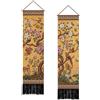 SUPERDANT Set di 2 arazzi da parete vintage fiori e uccelli da appendere verticali cinesi 130 x 33 cm arte da parete stretta in poliestere colorato per camera da letto corridoio soggiorno