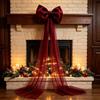Generico Fiocchi Gigante In Velluto, Puntale Per Albero Di Natale Grandi Dimensioni | Elegante Fiocchi Oversize Con Code A Coda Di Rondine In Rete, Decorazione Natalizia Per La Porta Mensola Parete D'albero