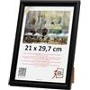 3-B Cornice portafoto Mori - Nero - 21 x 29,7 cm (A4) - Cornice in legno, cornice per documenti con vetro acrilico